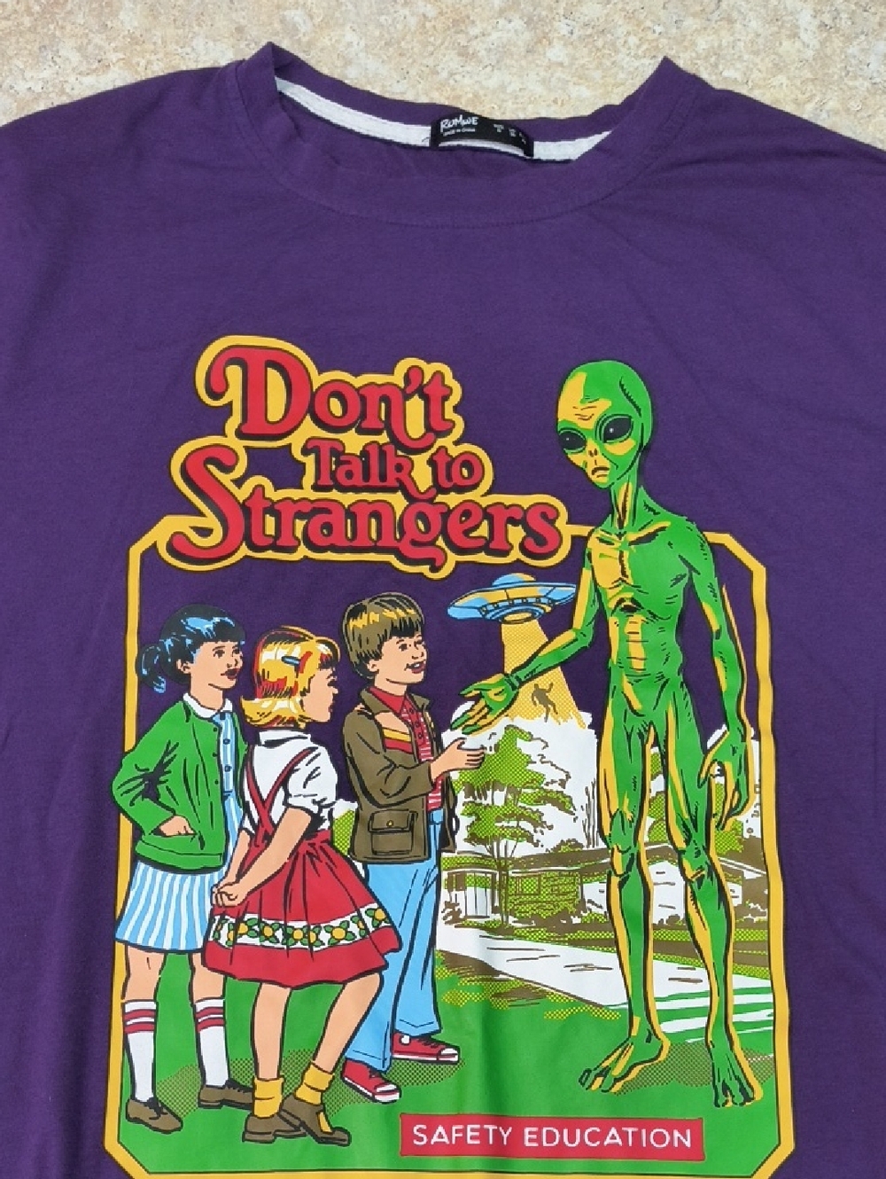 ROMWE Purple Crewneck Tee
